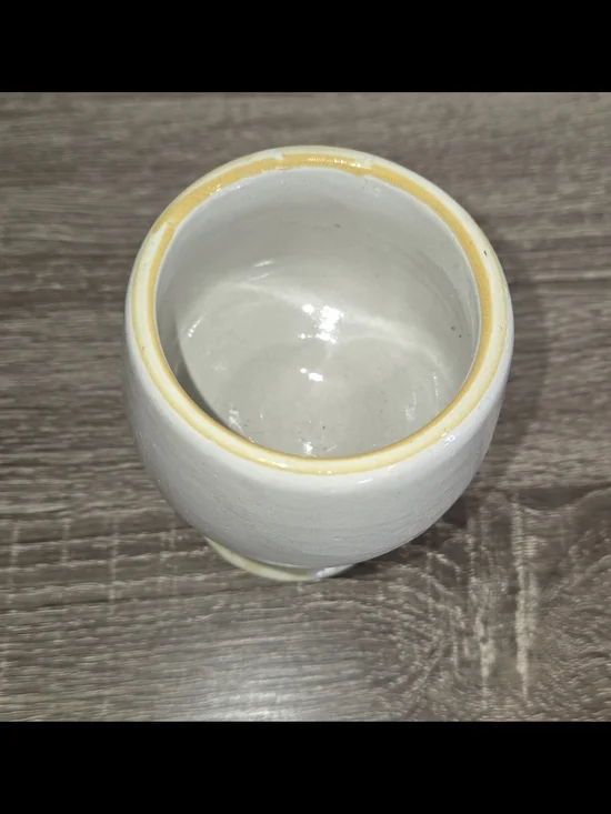 Louisville Stoneware Goblet Floral Yellow Footed Made in kentucky 4" - Picture 5 of 7